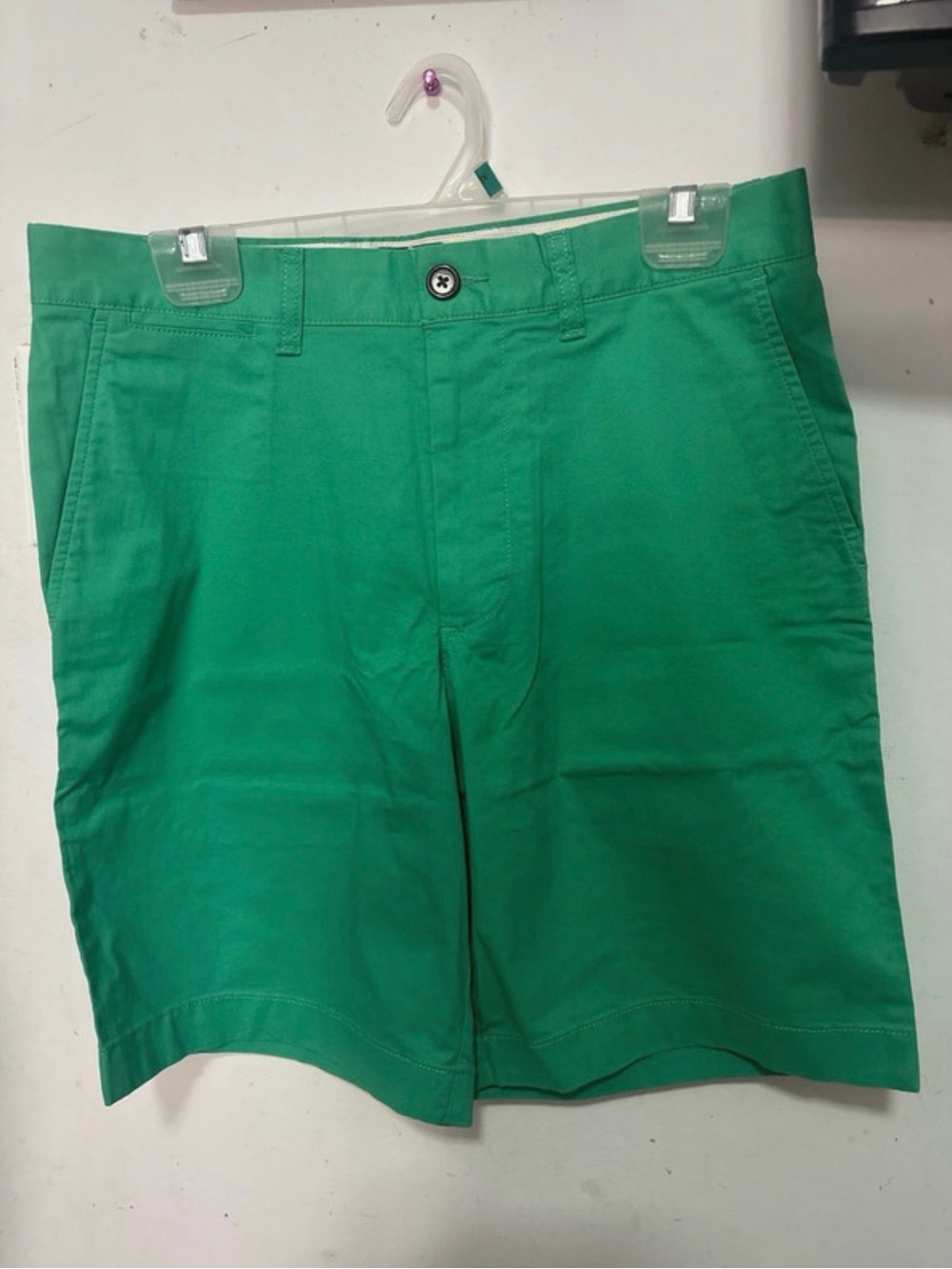 J. Crew Bright Green Flat-Front Cotton Shorts w29 - L9”